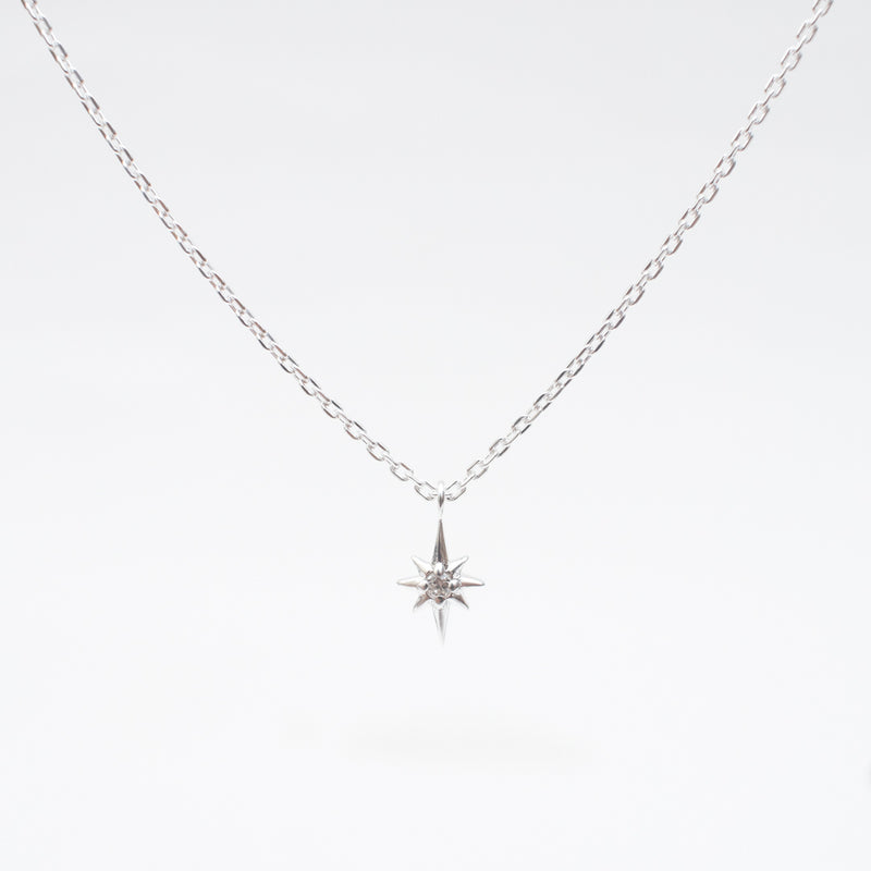 Tiny Silver North Star Necklace