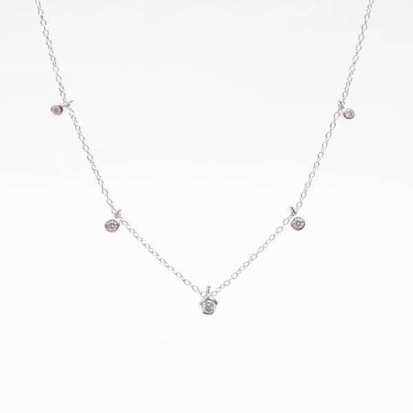 Silver Cubic Drops Necklace