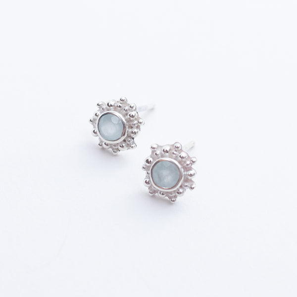 Seseh Aquamarine Silver Studs