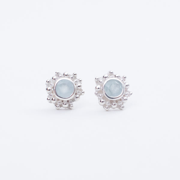 Seseh Aquamarine Silver Studs