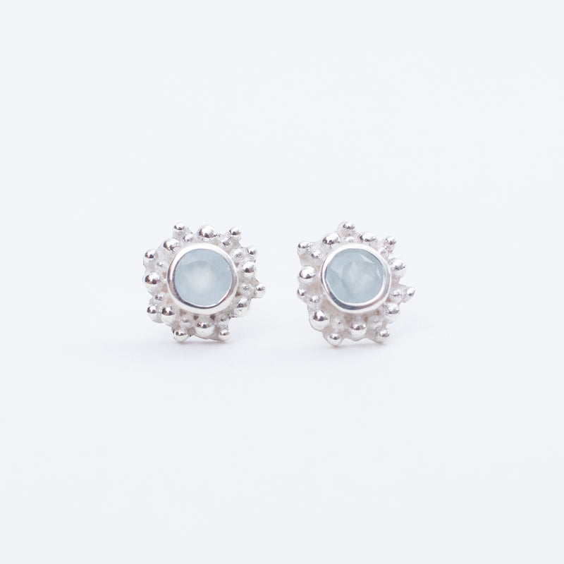 Seseh Aquamarine Silver Studs