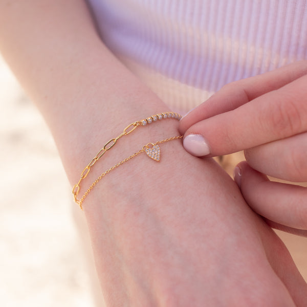 Gold Plated Flutter Heart Bracelet