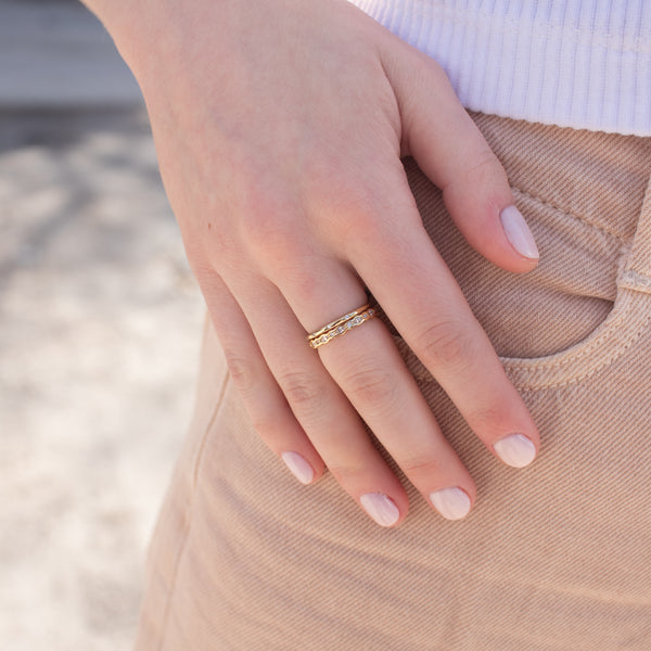 Gold Vermeil Multi CZ Stone Ring