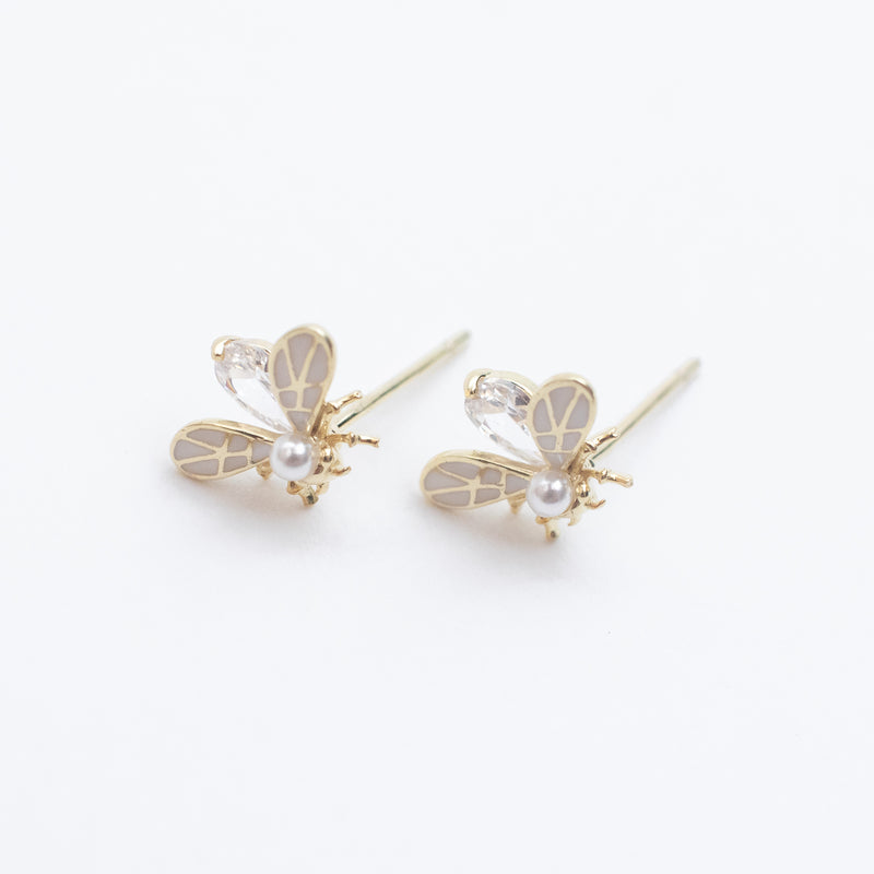 Gold Plated Enamel Firefly Studs