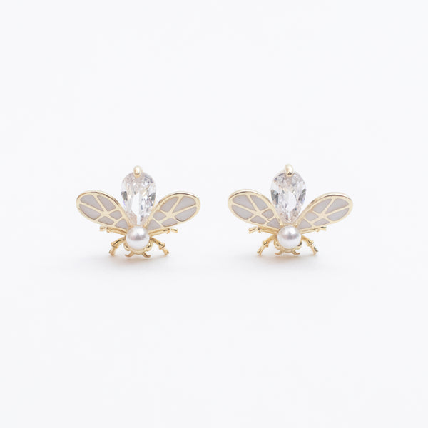 Gold Plated Enamel Firefly Studs