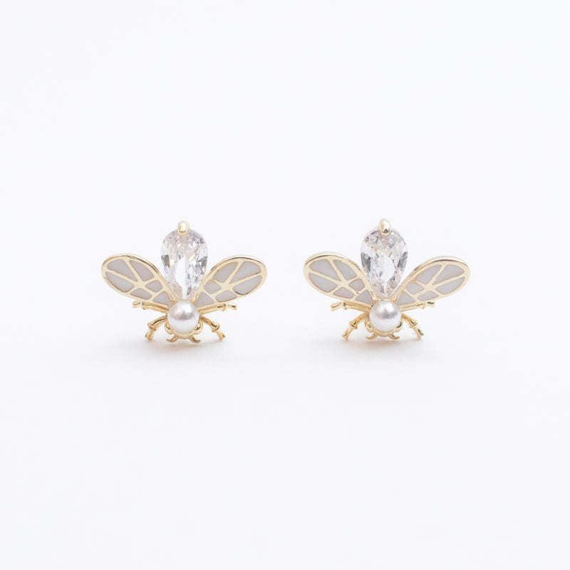 Gold Plated Enamel Firefly Studs