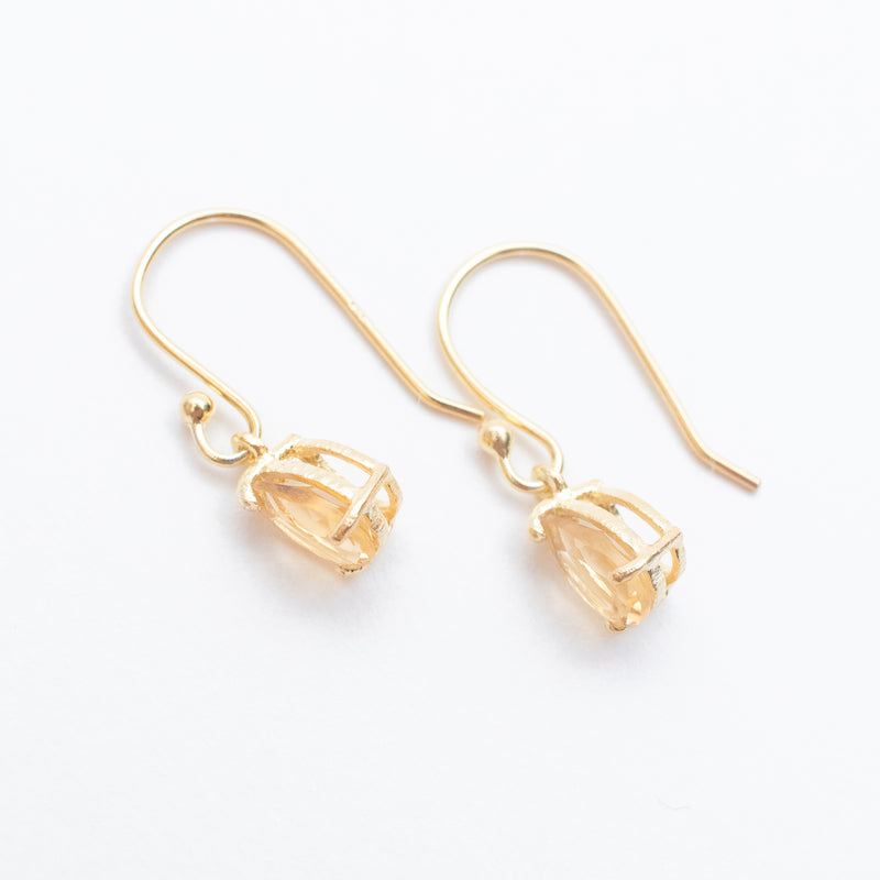 Citrine Gold Vermeil Teardrop Earrings