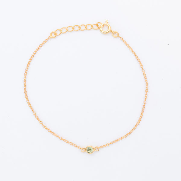 Gold Vermeil Peridot Solitaire Bracelet