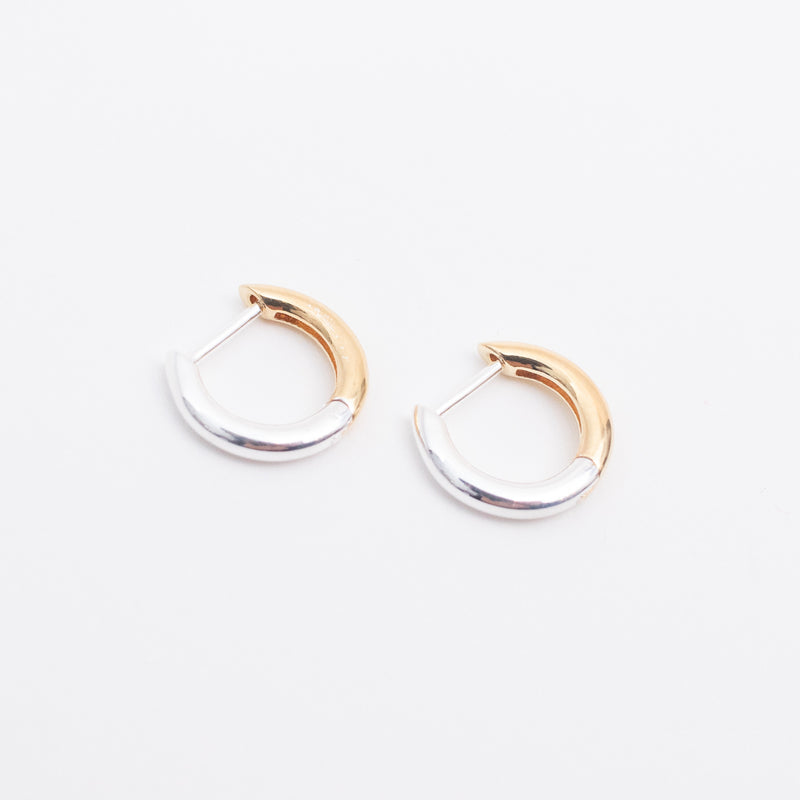 Two Tone Plain Small Rounded Click In Hoops