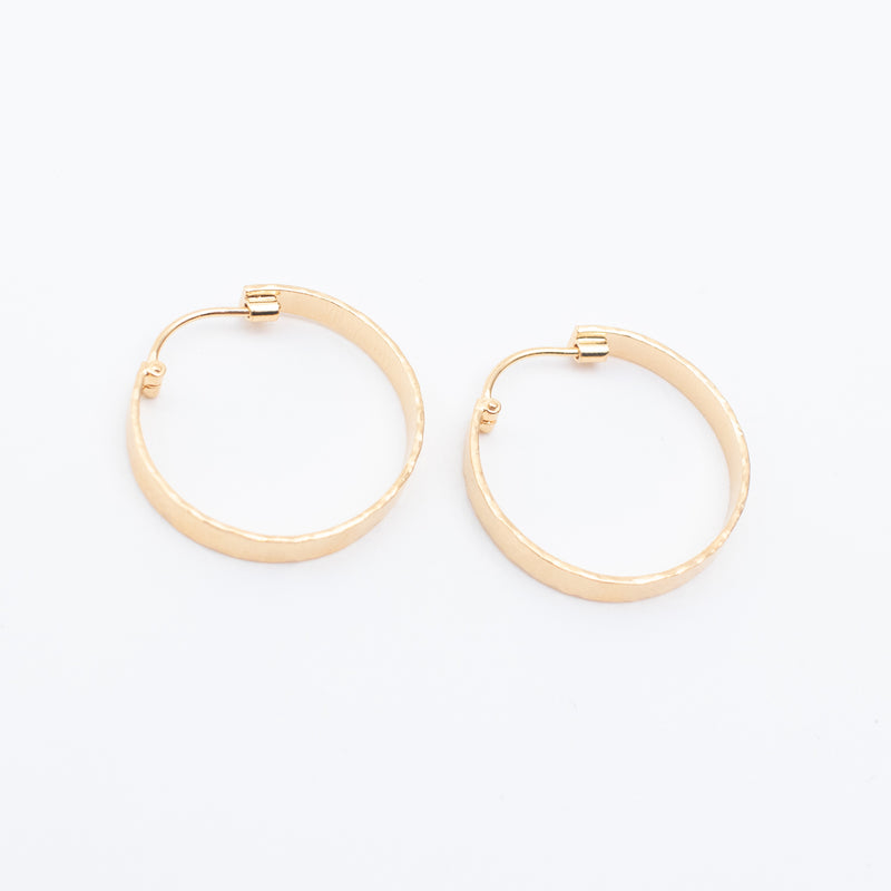 Gold Vermeil Hammered Squared Hoops