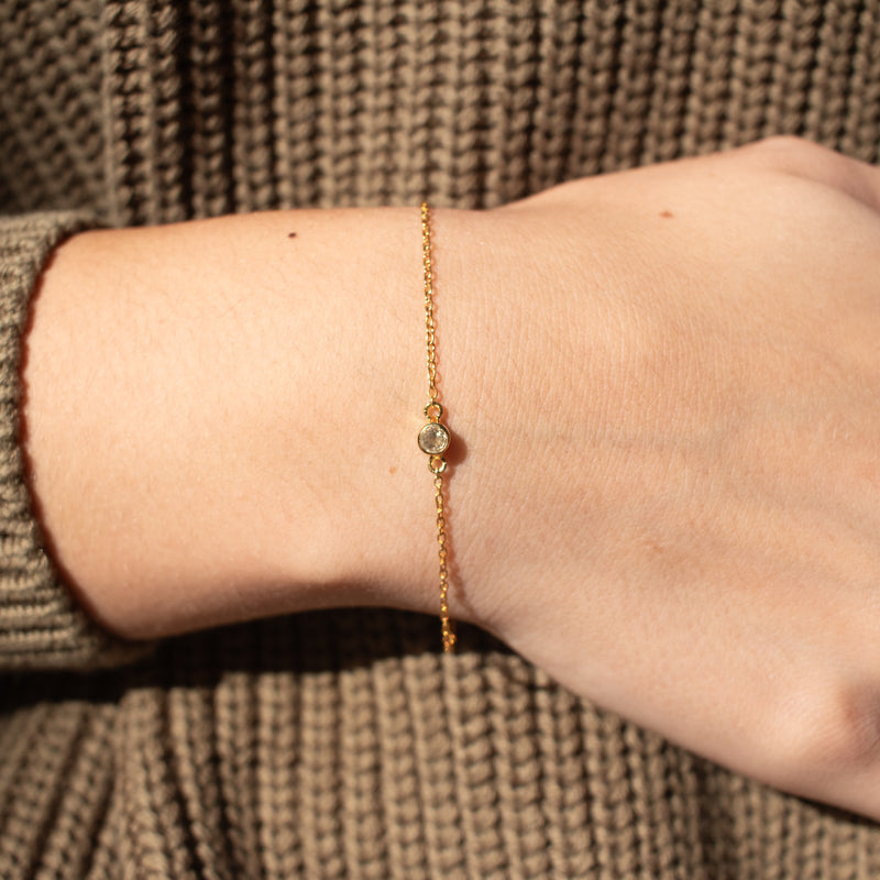 Gold Vermeil Citrine Solitaire Bracelet