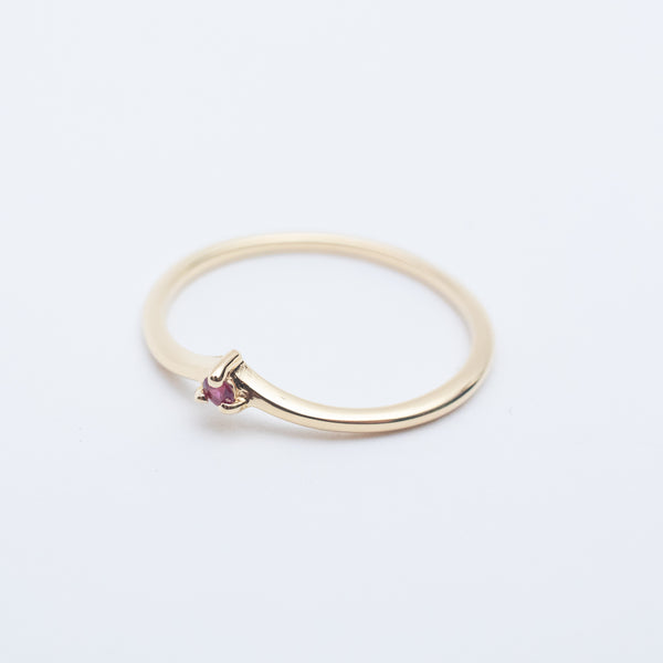 Gold Vermeil Claw Set Ruby Chevron Ring