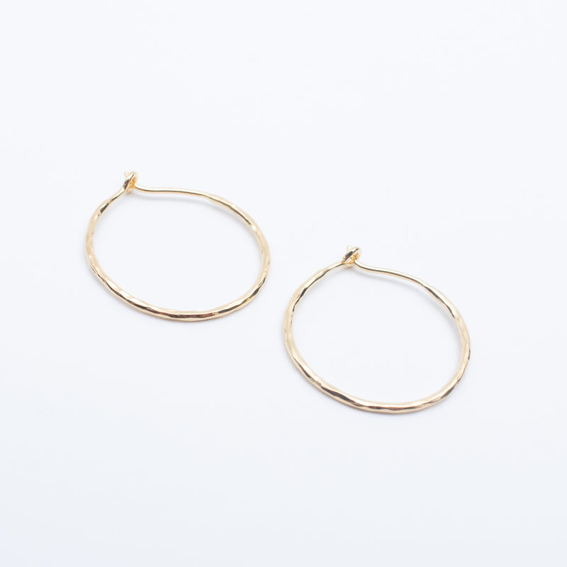 Thin Pounded Wire Gold Vermeil Hoops