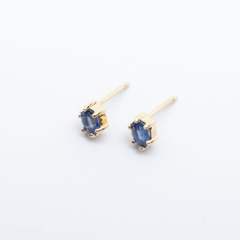 Gold Vermeil Oval Kyanite Claw Shaped Studs