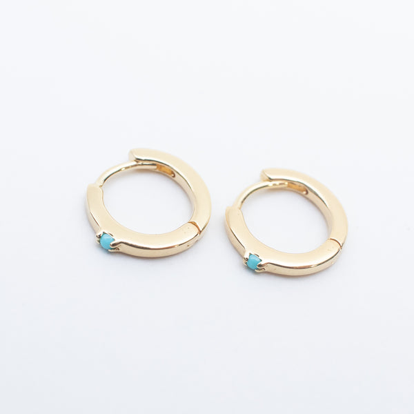 Gold Vermeil Turquoise Huggies