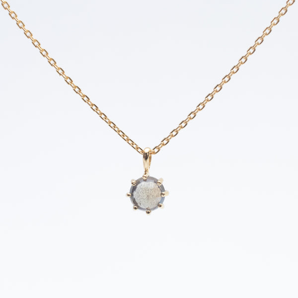 Gold Vermeil Round Claw Set Labradorite Necklace