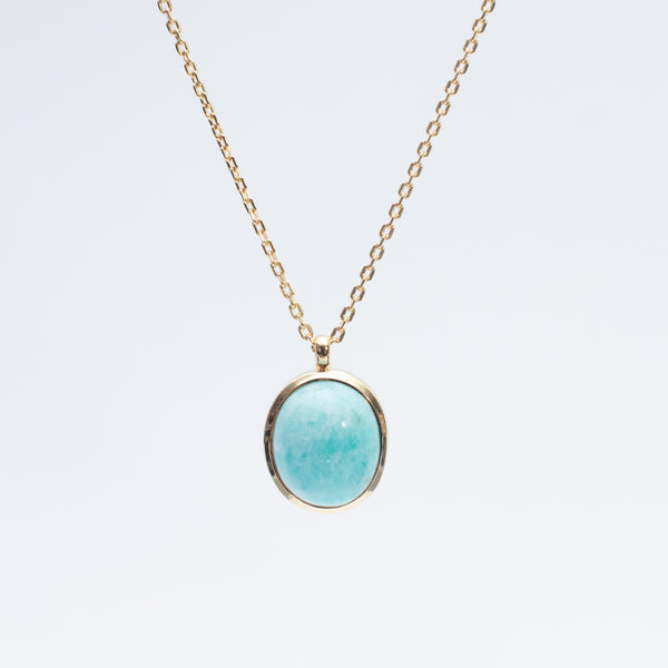 Gold Vermeil Oval Amazonite Necklace