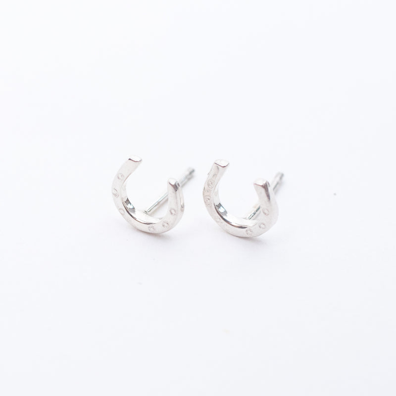 Small Silver Horseshoe Studs