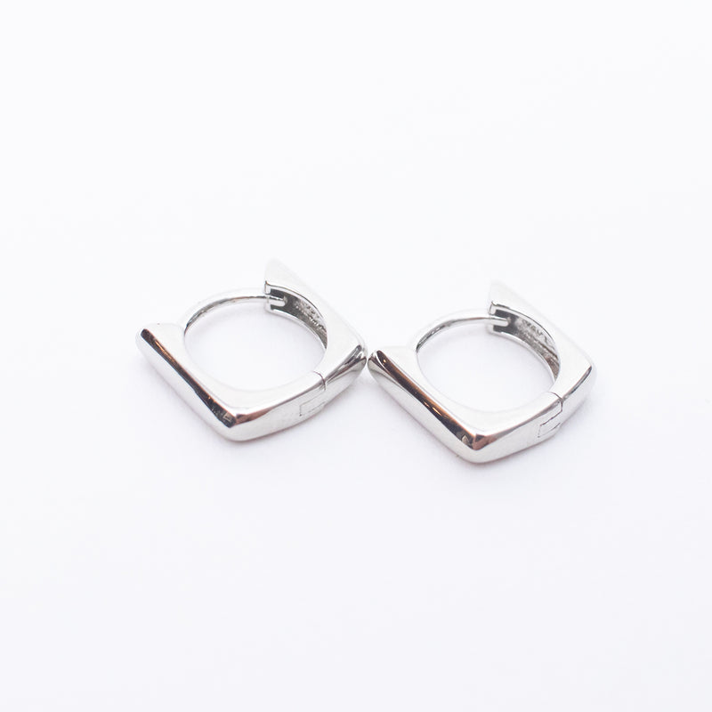 Silver Square Hoops