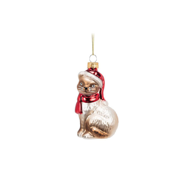 Sitting Cat with Hat Ornament