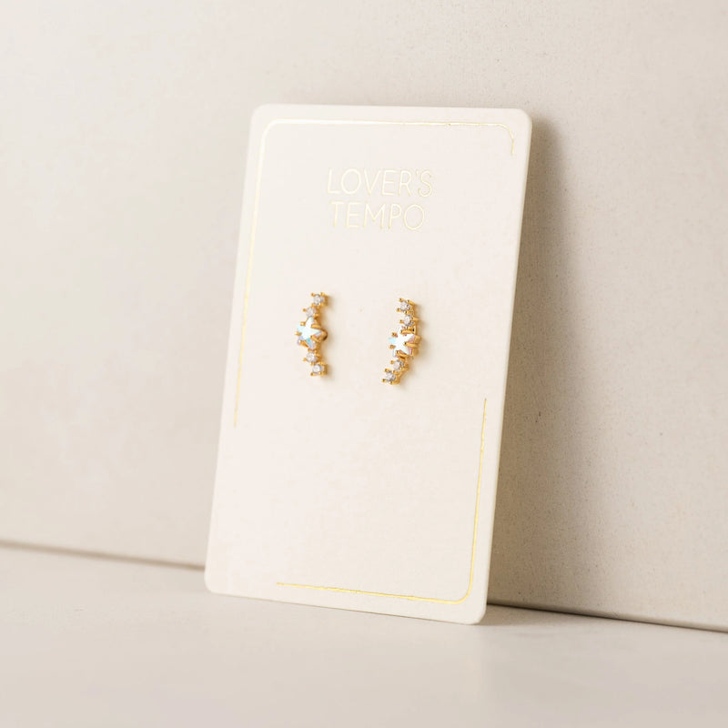 Gold Stargazer Climber Earrings