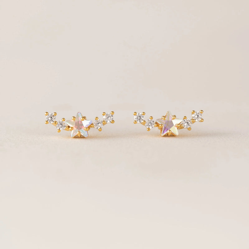 Gold Stargazer Climber Earrings