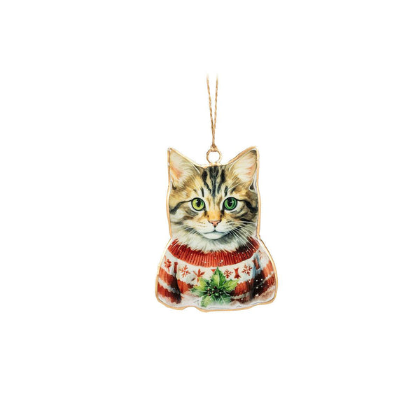 Tabby Cat in Sweater Ornament