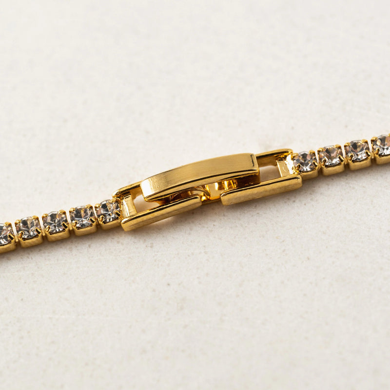 Gold Plated Crystal Tennis Necklace
