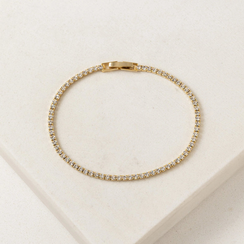 Gold Plated Crystal Tennis Bracelet