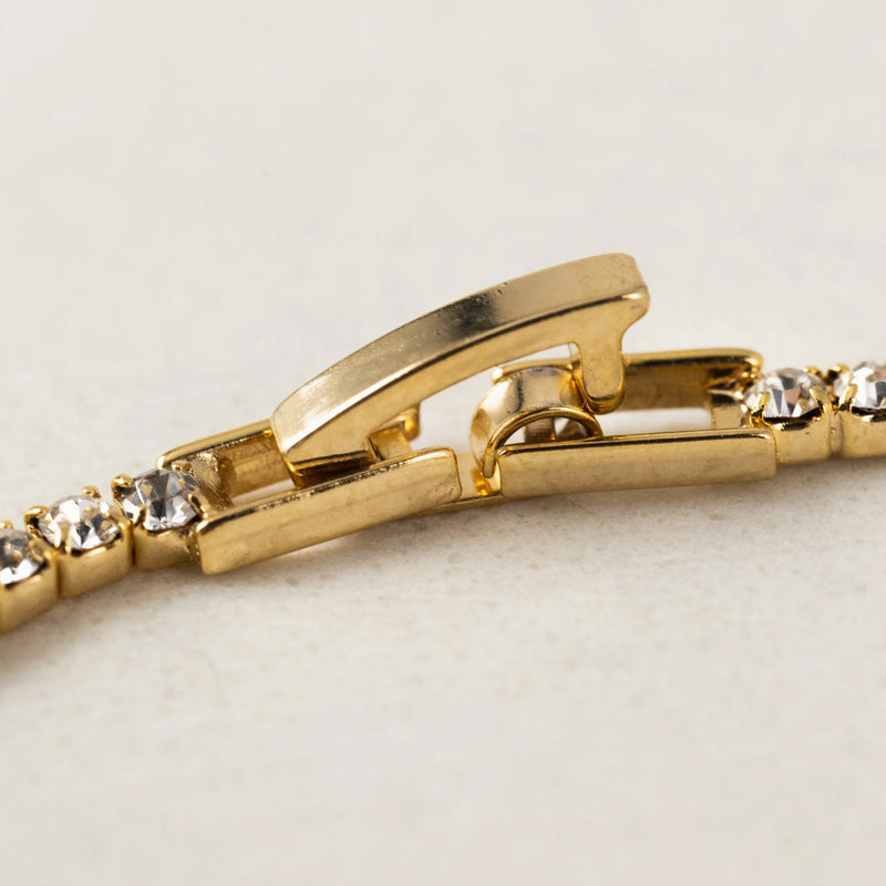 Gold Plated Crystal Tennis Bracelet