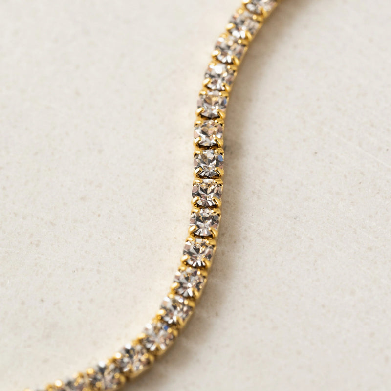 Gold Plated Crystal Tennis Bracelet