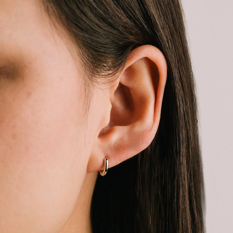 Silver 10mm Tube Hoop Earrings – Silver Lotus Winnipeg