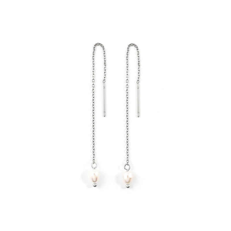 Adella Silver Pull Through Earrings