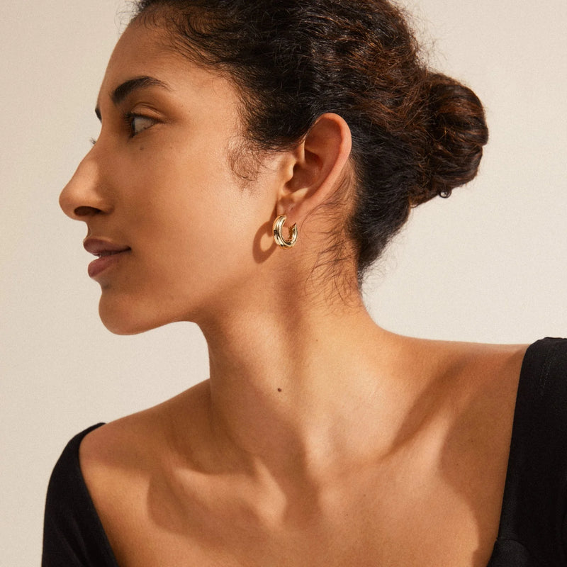 Aica Small Gold Plated Hoops