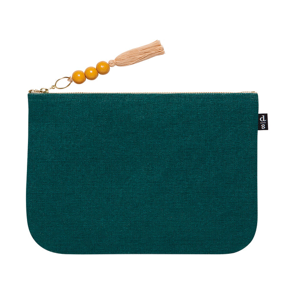 Large Linen Zipper Pouch