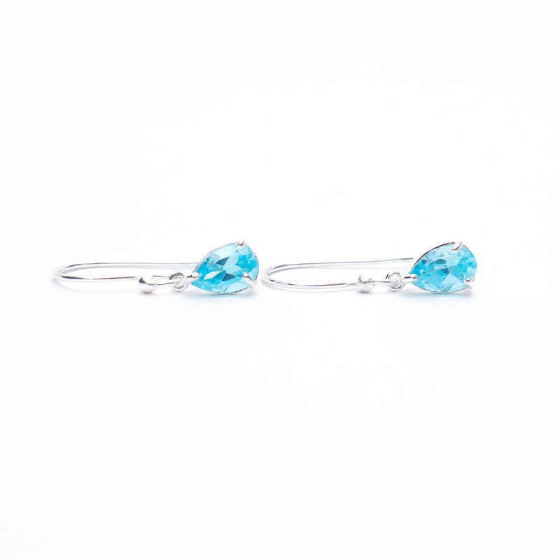 Blue Topaz Silver Teardrop Earrings