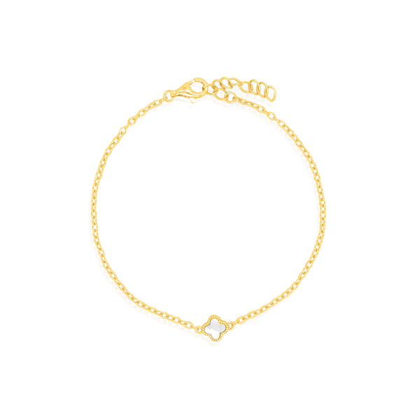 Gold Vermeil Mother of Pearl Clover Bracelet