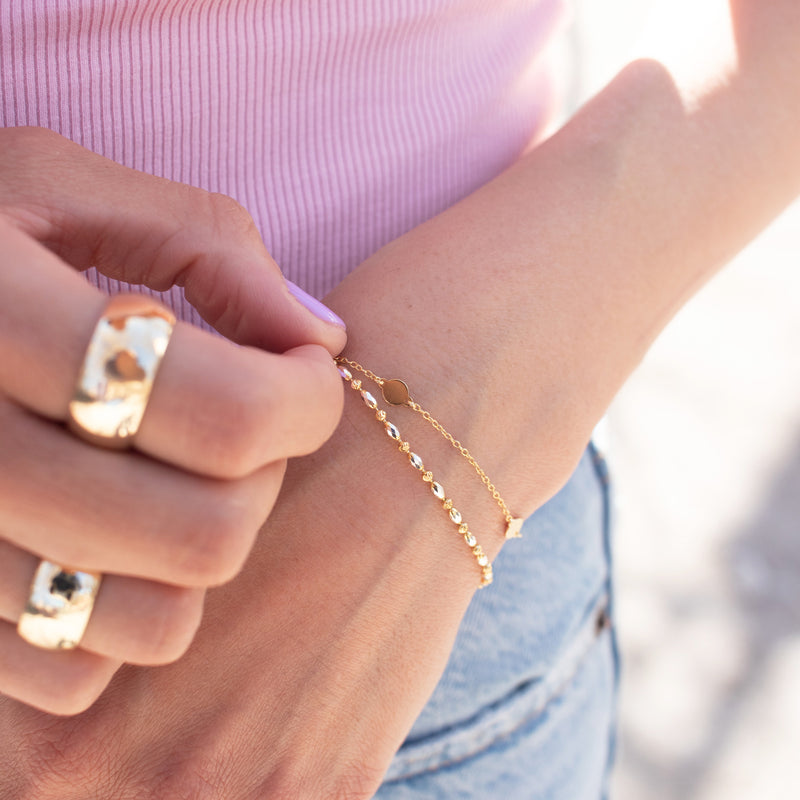 Flat Polka Dot Circle Bracelet