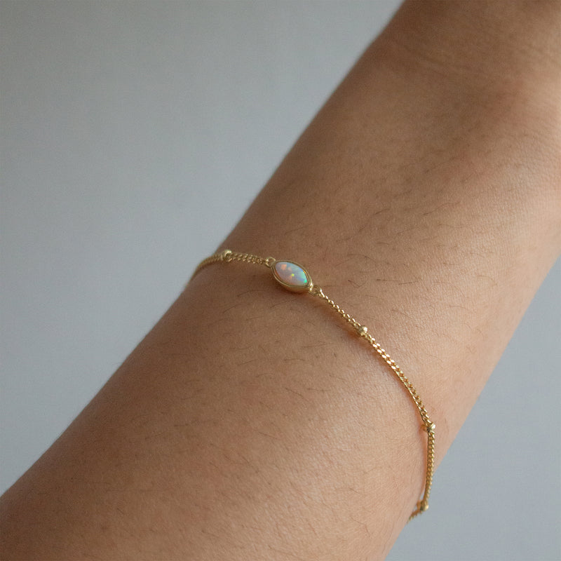 Gold Vermeil Eye Shaped Opal Bracelet