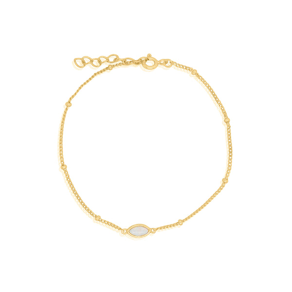 Gold Vermeil Eye Shaped Opal Bracelet