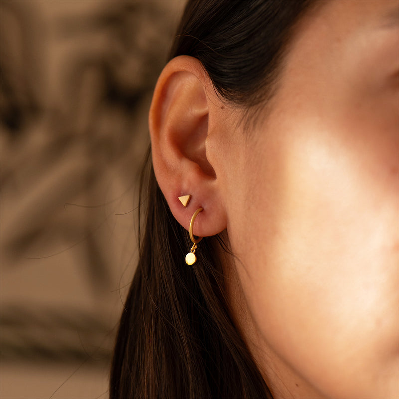 Gold Vermeil Hanging Disc Hoops