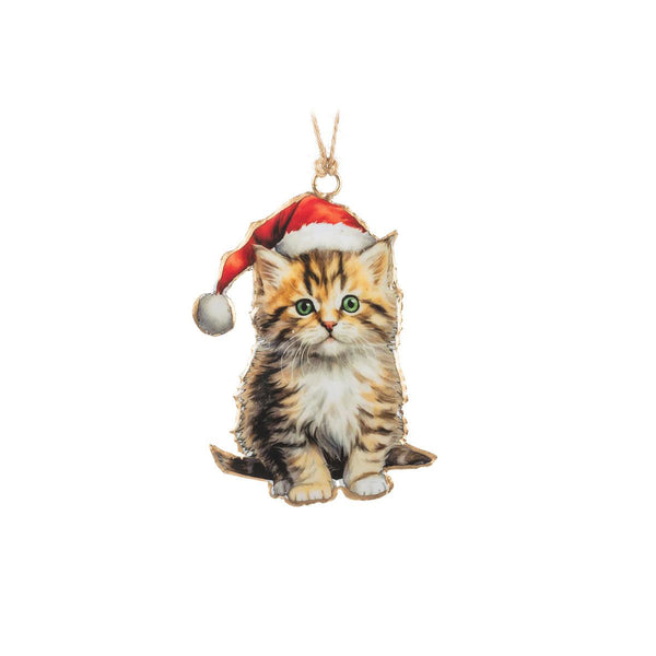 Kitten with Santa Hat Ornament