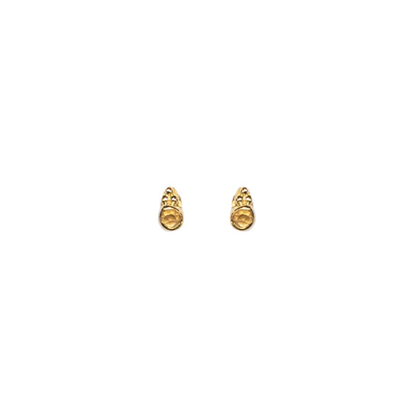 Gold Vermeil Micro Faceted Citrine Stud