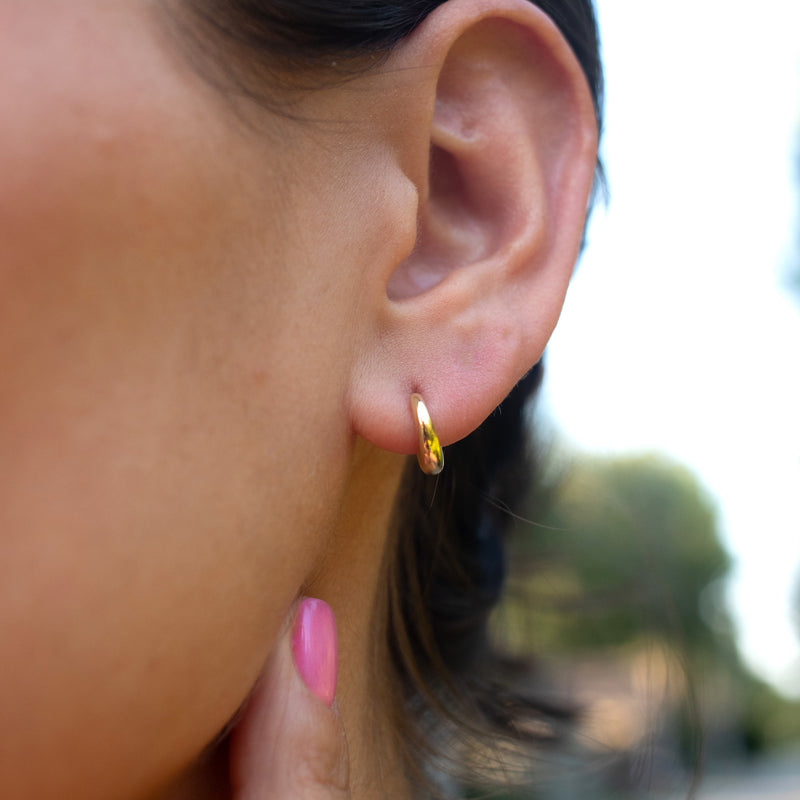 Gold Vermeil Small Crescent Click In Hoops