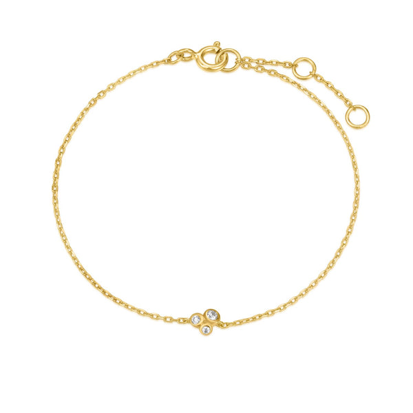 Gold Plated Micro CZ Cluster Bracelet