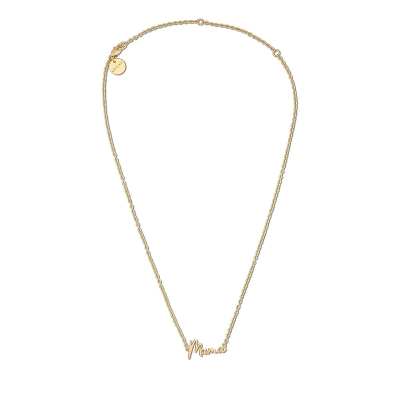 Gold Plated Dainty Script Mama Necklace