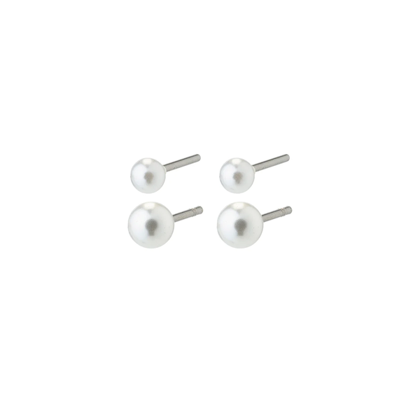 Damaris Silver Plated Pearl Stud Set