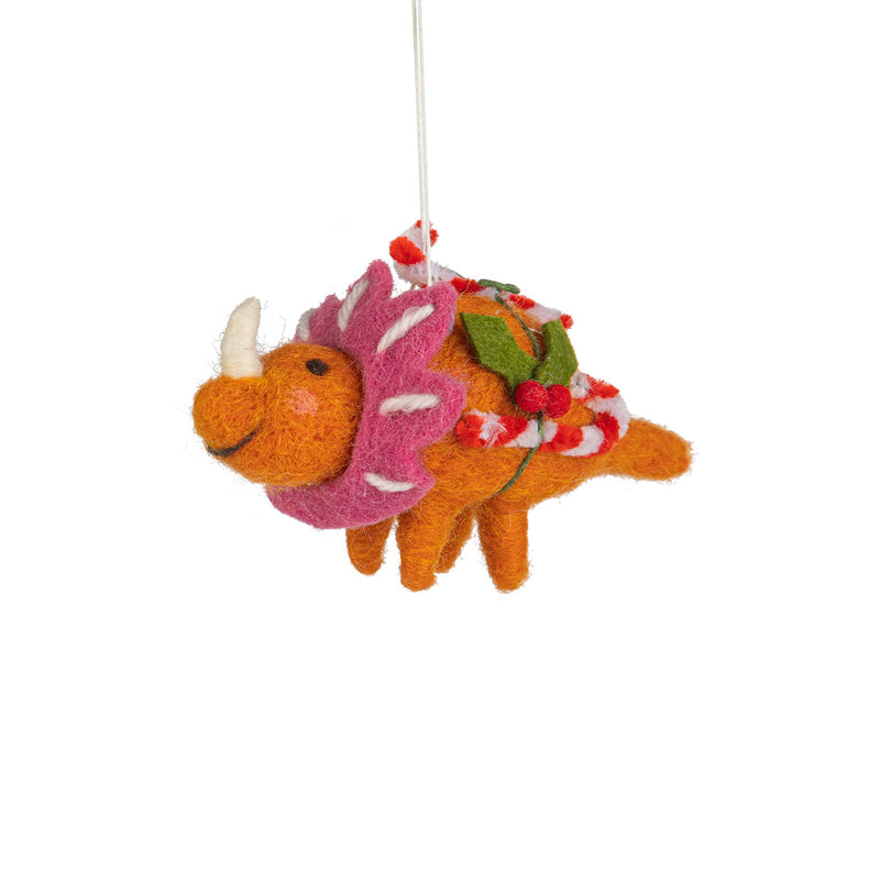 Felted Dinosaur Ornament