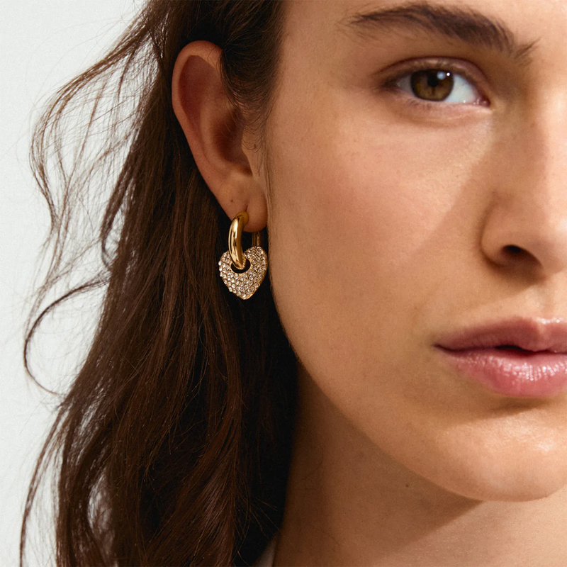 Dune Gold Plated Crystal Hoops