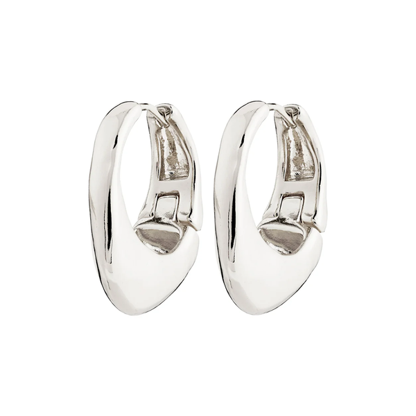 Dune Chunky Silver Plated Hoops